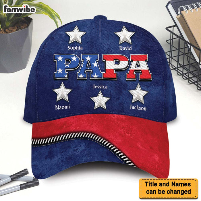 Personalized Gift for Grandpa Papa USA flag Cap 33698 1