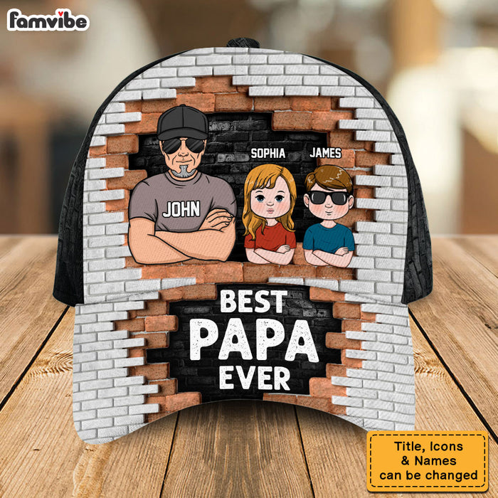 Personalized For Dad Papa Ever 3D Brick Wall Print Cap 33701 1
