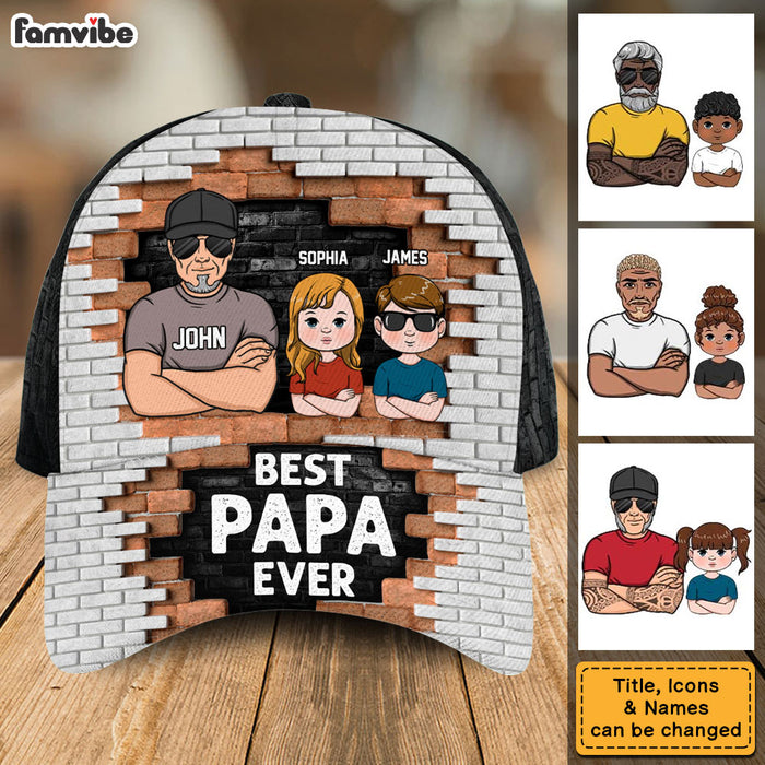 Personalized For Dad Papa Ever 3D Brick Wall Print Cap 33701 1