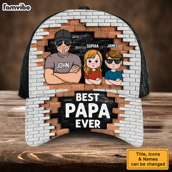 Personalized For Dad Papa Ever 3D Brick Wall Print Cap 33701 1