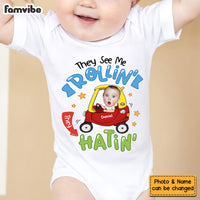 Personalized Gift For Baby They See Me Rollin' Baby Onesie 33706 thumb 1