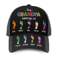 Personalized Gift For Grandpa This Grandpa Belongs To Footprints Cap 33707 thumb 1