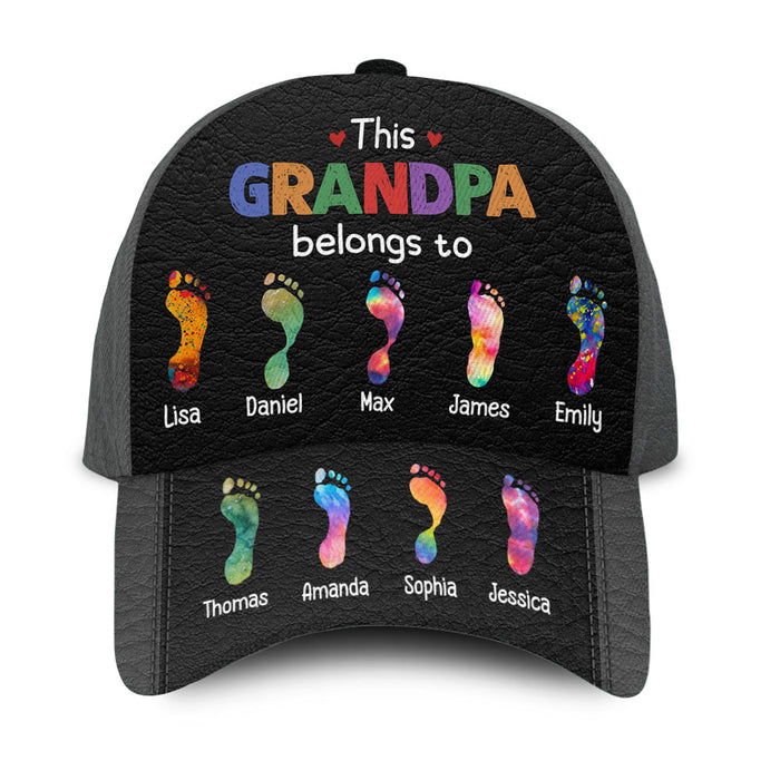 Personalized Gift For Grandpa This Grandpa Belongs To Footprints Cap 33707 1