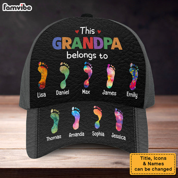 Personalized Gift For Grandpa This Grandpa Belongs To Footprints Cap 33707 1