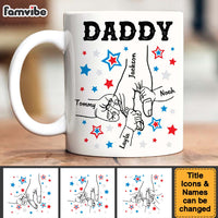 Personalized For Mom Dad 4TH Of July Hands In Hands White Mug 33712 thumb 1