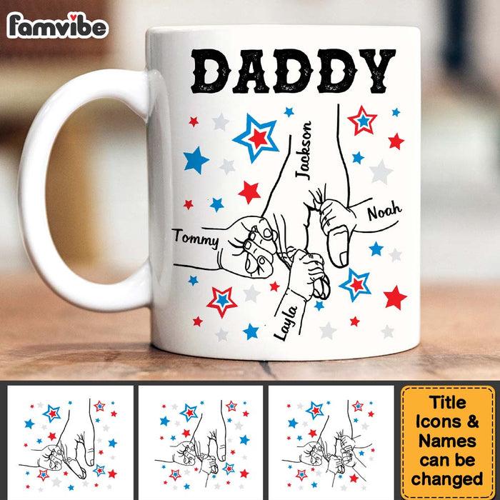Personalized For Mom Dad 4TH Of July Hands In Hands White Mug 33712 1