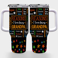 Personalized Gift For Grandpa Reasons I Love Being Word Art 40oz Tumbler With Straw 33713 thumb 1