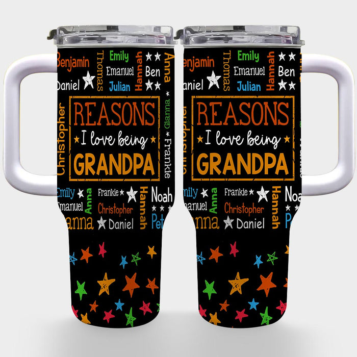 Personalized Gift For Grandpa Reasons I Love Being Word Art 40oz Tumbler With Straw 33713 1