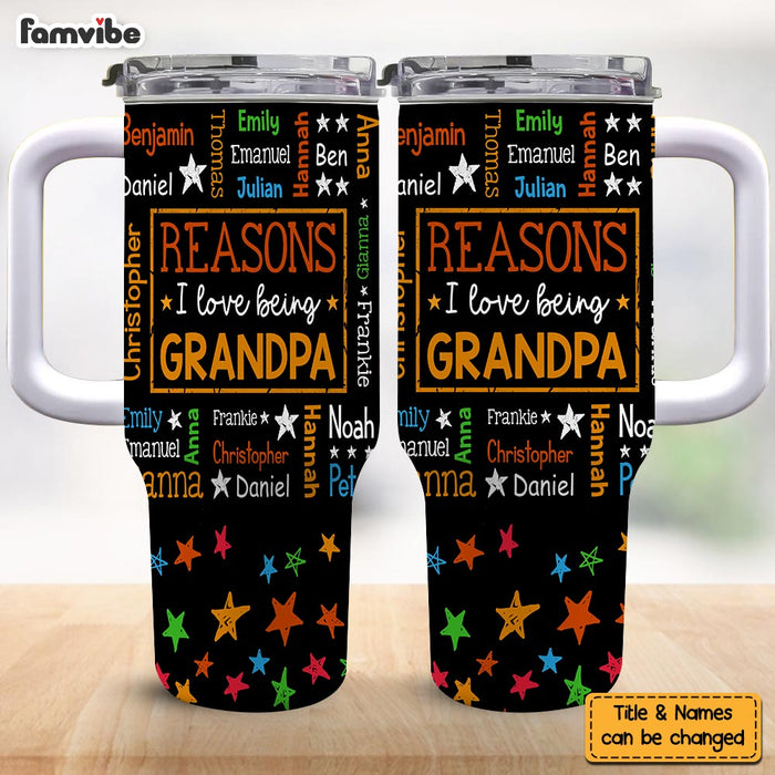 Personalized Gift For Grandpa Reasons I Love Being Word Art 40oz Tumbler With Straw 33713 1