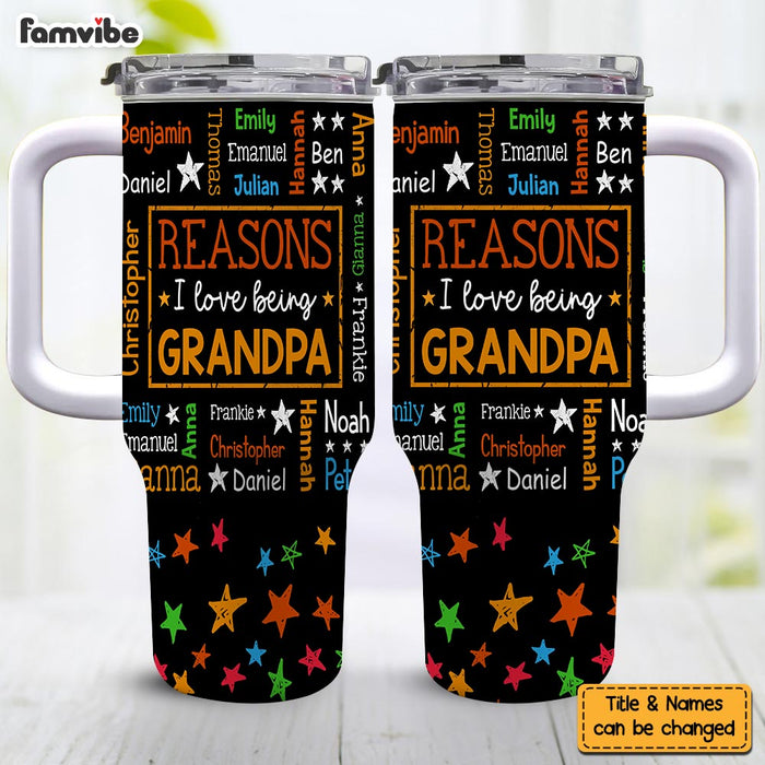 Personalized Gift For Grandpa Reasons I Love Being Word Art 40oz Tumbler With Straw 33713 1