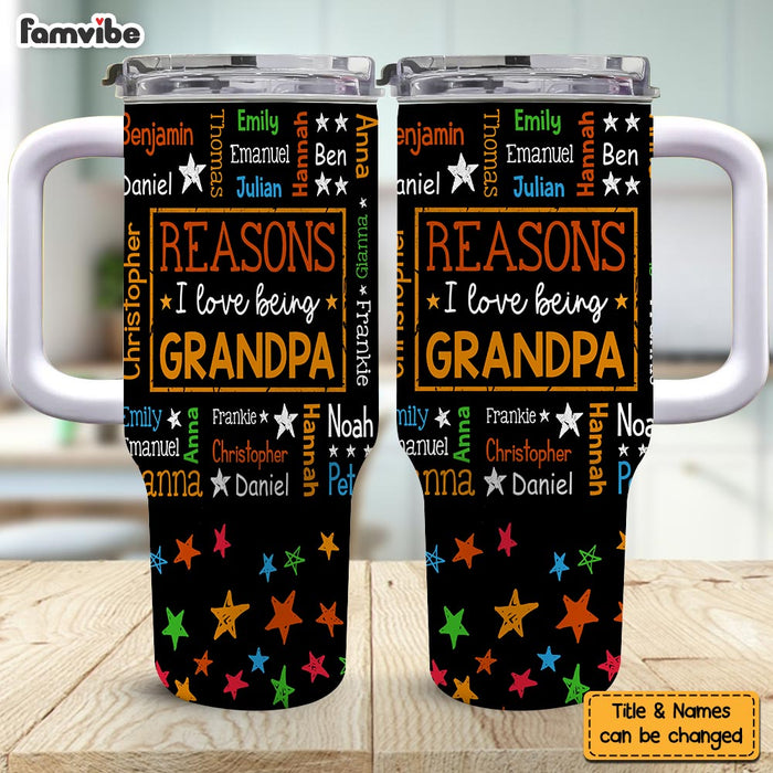 Personalized Gift For Grandpa Reasons I Love Being Word Art 40oz Tumbler With Straw 33713 1