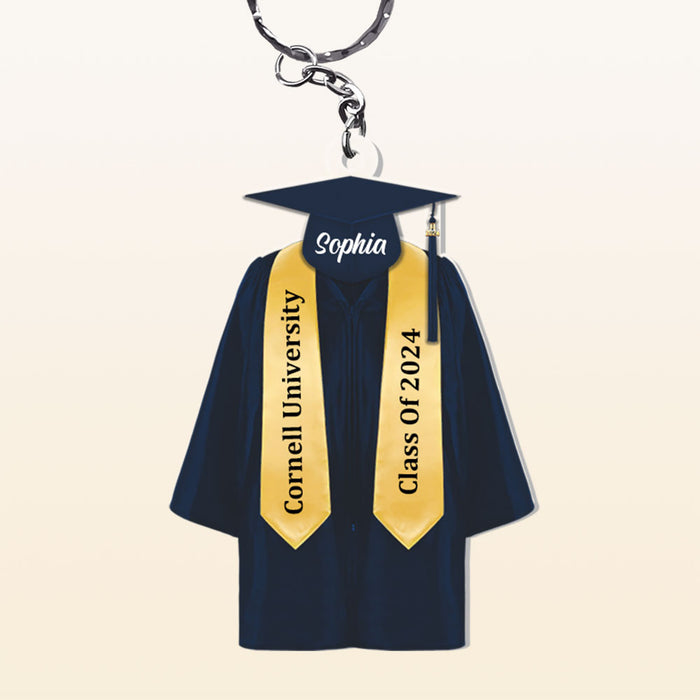 Personalized Gift For Bachelor Graduation Robes And Hat Acrylic Keychain 33720 1