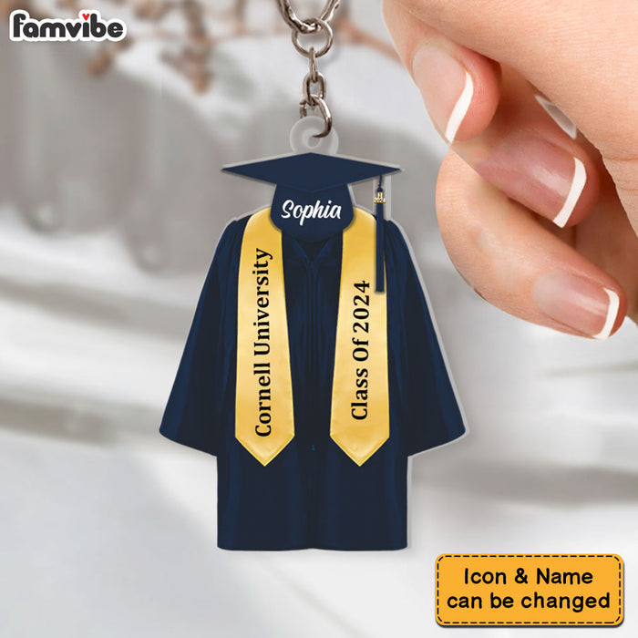 Personalized Gift For Bachelor Graduation Robes And Hat Acrylic Keychain 33720 1
