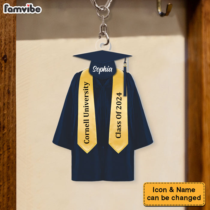 Personalized Gift For Bachelor Graduation Robes And Hat Acrylic Keychain 33720 1
