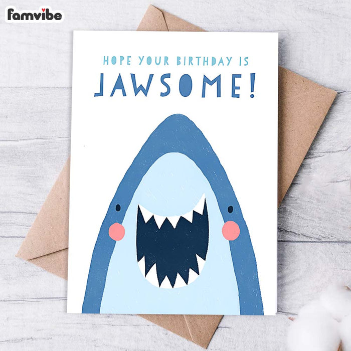 Cute Shark Birthday Greetings Card 1