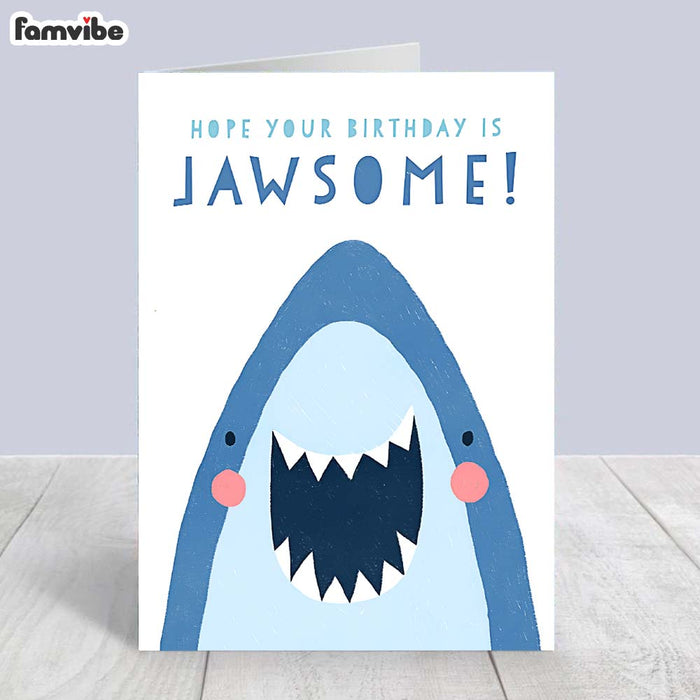 Cute Shark Birthday Greetings Card 1
