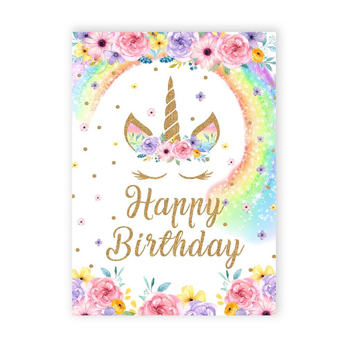 Rainbow Unicorn Birthday Card 1