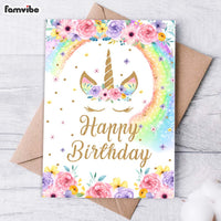 Rainbow Unicorn Birthday Card