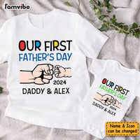 Personalized Gift For First Father's Day White Onesie and T-Shirt Set 33732 thumb 1
