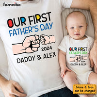 Personalized Gift For First Father's Day White Onesie and T-Shirt Set 33732 thumb 1