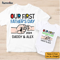 Personalized Gift For First Father's Day White Onesie and T-Shirt Set 33732 thumb 1
