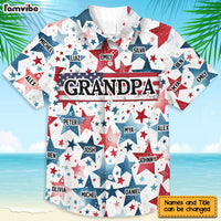 Personalized Gift For Grandpa USA Stars Grandkid Name Hawaiian Set 33735 thumb 1
