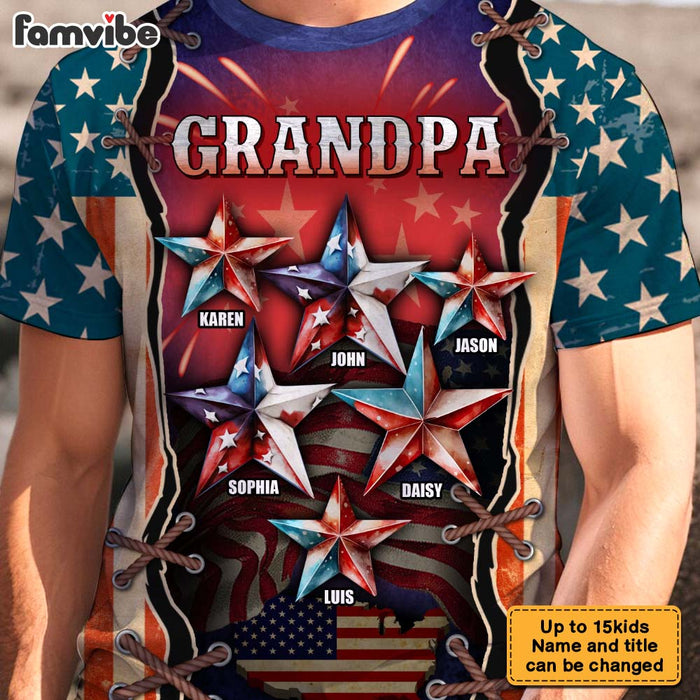 Personalized Gift For Grandpa Papa Independence Day All-over Print T Shirt - Hoodie - Sweatshirt 33736 1