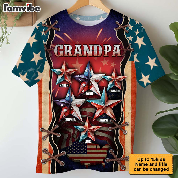 Personalized Gift For Grandpa Papa Independence Day All-over Print T Shirt - Hoodie - Sweatshirt 33736 1