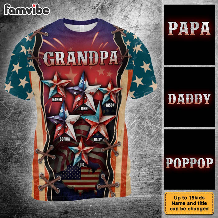 Personalized Gift For Grandpa Papa Independence Day All-over Print T Shirt - Hoodie - Sweatshirt 33736 1