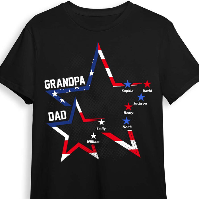 Personalized Dad Grandpa Grandkids Stars Stripes Shirt - Hoodie - Sweatshirt 33737 1