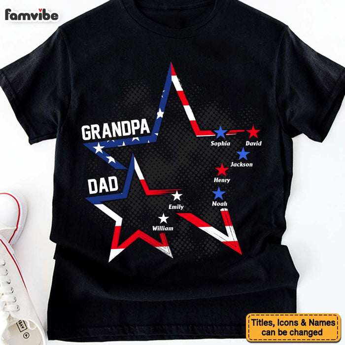 Personalized Dad Grandpa Grandkids Stars Stripes Shirt - Hoodie - Sweatshirt 33737 1