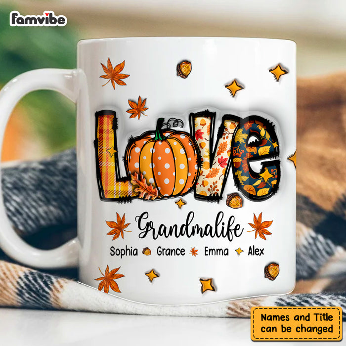 Personalized Gift For Grandma Love Fall Inflated Print Mug 33743 1