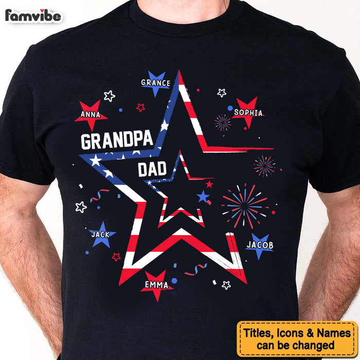 Personalized For Dad Grandpa Stars Stripes 4TH July Shirt - Hoodie - Sweatshirt 33744 1