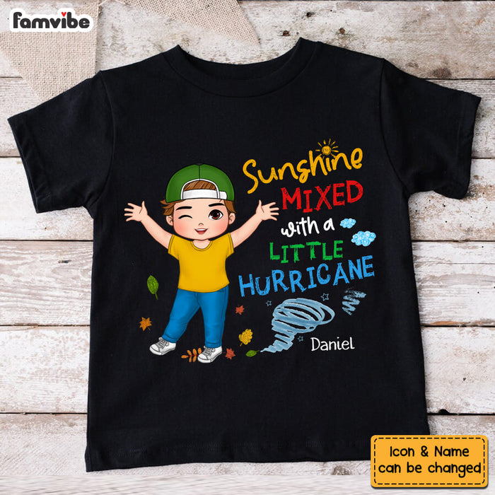 Personalized Sunshine Mixed With A Little Hurricane Grandson Kid T Shirt - Kid Hoodie - Kid Sweatshirt 33746 1