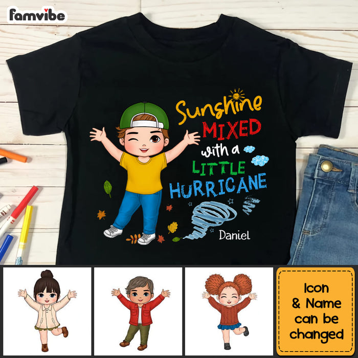 Personalized Sunshine Mixed With A Little Hurricane Grandson Kid T Shirt - Kid Hoodie - Kid Sweatshirt 33746 1