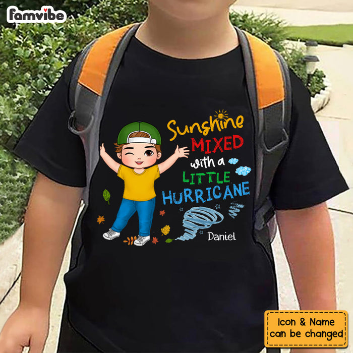 Personalized Sunshine Mixed With A Little Hurricane Grandson Kid T Shirt - Kid Hoodie - Kid Sweatshirt 33746 1
