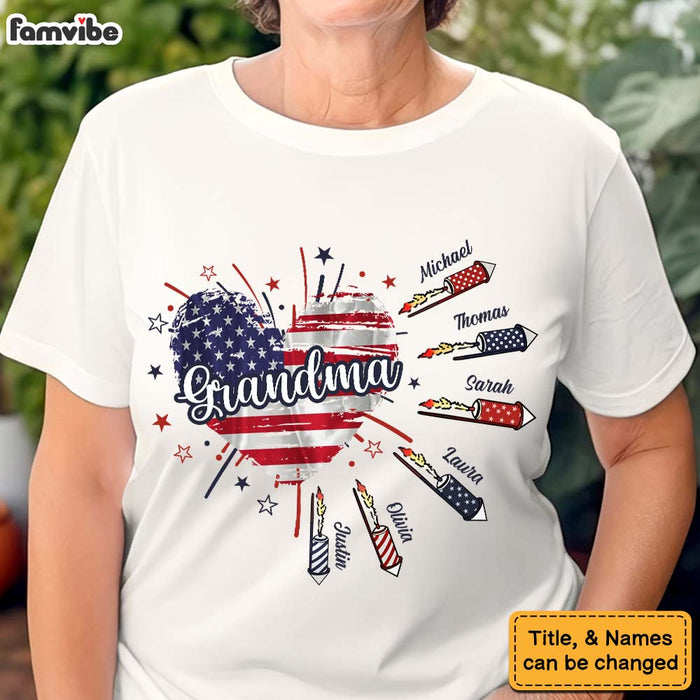 Personalized Gift for Grandma Fireworks Heart Shirt - Hoodie - Sweatshirt 33752 1