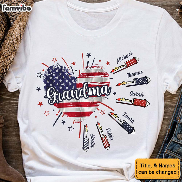 Personalized Gift for Grandma Fireworks Heart Shirt - Hoodie - Sweatshirt 33752 1