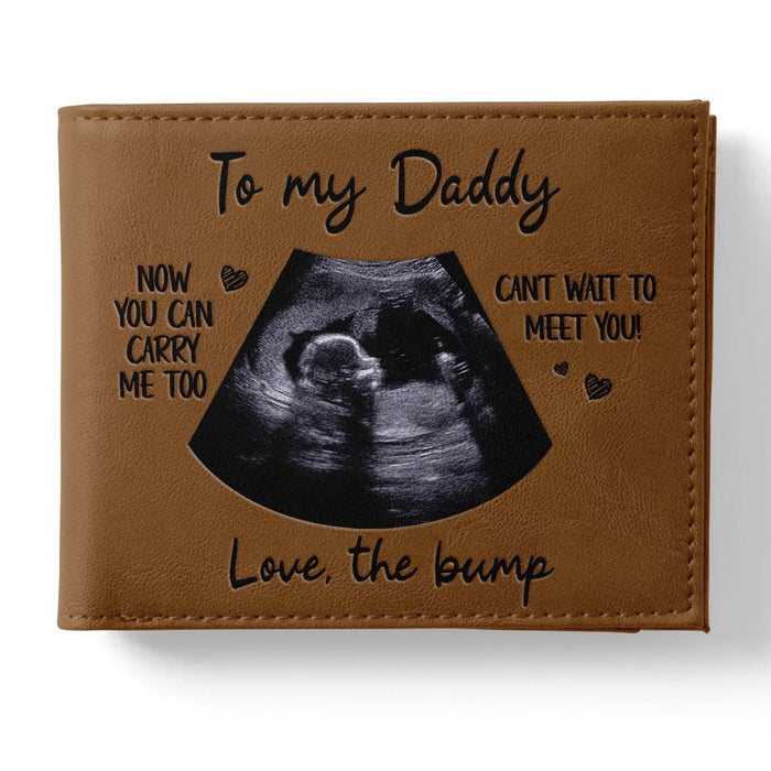 Personalized Photo To Daddy Now You Can Carry Me Too Leather Wallet 33753 1