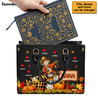 Personalized Gift For Grandma Fall Vibes Leather Bag 33756 thumb 1