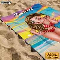 Personalized Gift For Friends Tropical Sunset Beach Towel 33758 thumb 1