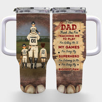 Personalized Gift For Baseball Dad 40oz Tumbler With Straw 33760 thumb 1