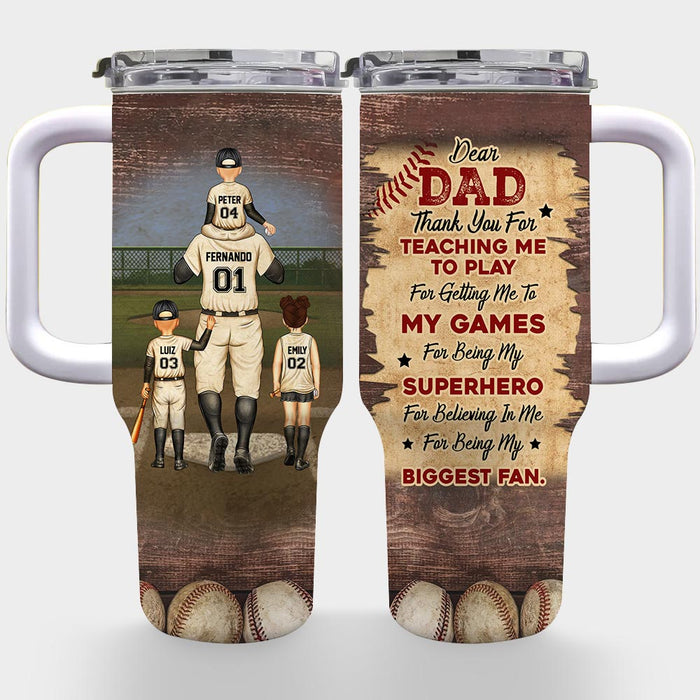 Personalized Gift For Baseball Dad 40oz Tumbler With Straw 33760 1