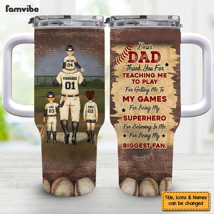 Personalized Gift For Baseball Dad 40oz Tumbler With Straw 33760 1