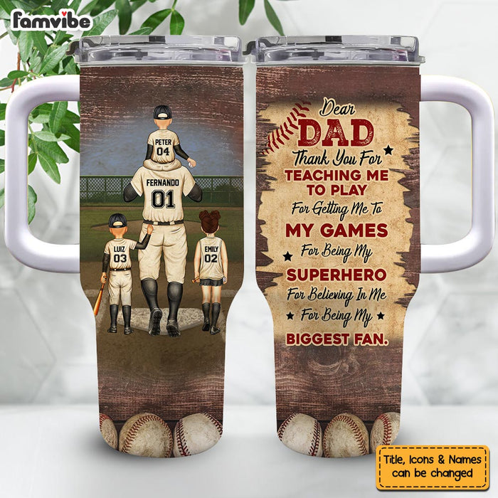Personalized Gift For Baseball Dad 40oz Tumbler With Straw 33760 1
