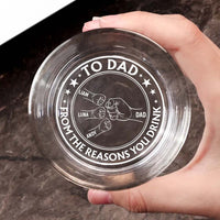 Personalized Gift For Dad From Reasons You Drink Whiskey Glass 33767 thumb 1