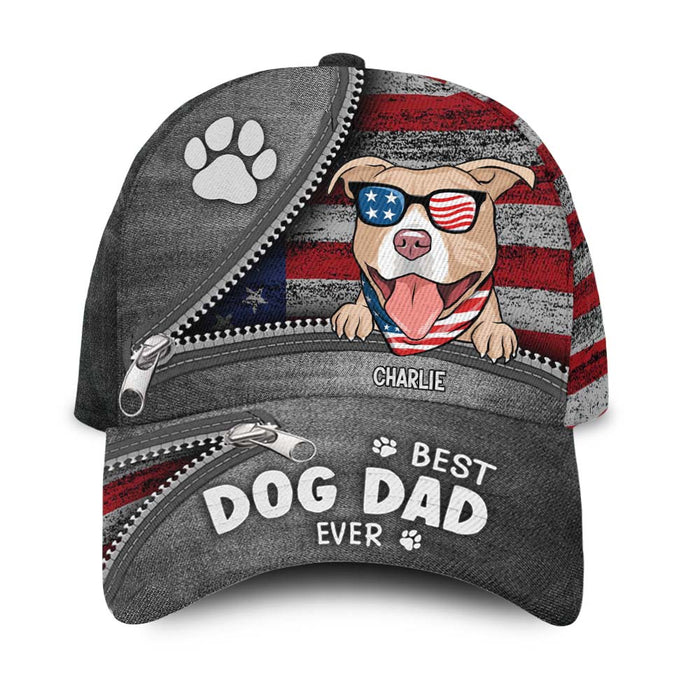 Personalized B st Dog Dad Dog Mom Ever 4TH Of July Cap 33780 1