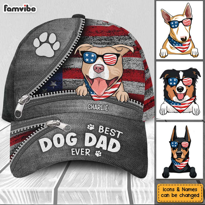 Personalized B st Dog Dad Dog Mom Ever 4TH Of July Cap 33780 1