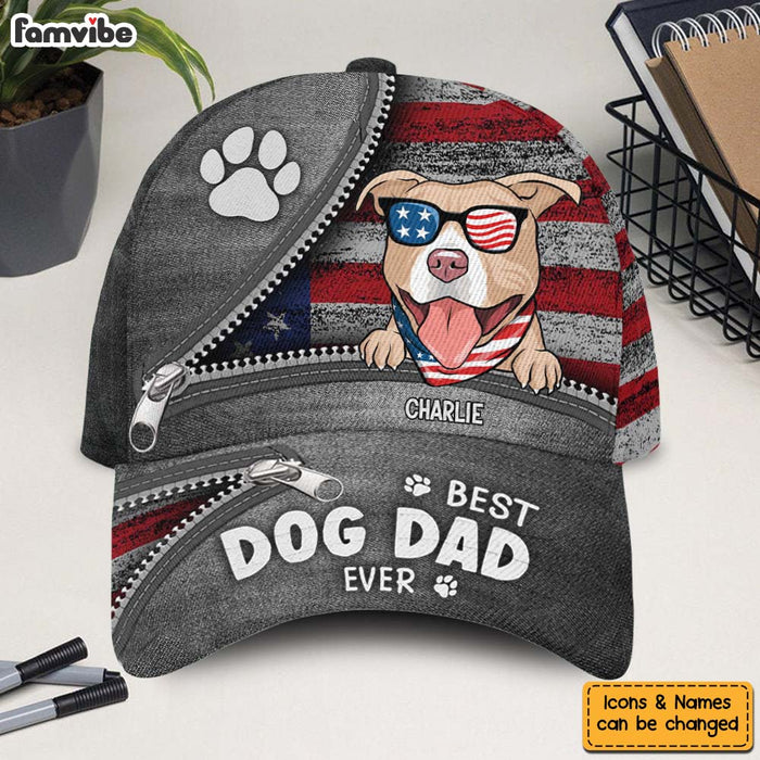 Personalized B st Dog Dad Dog Mom Ever 4TH Of July Cap 33780 1