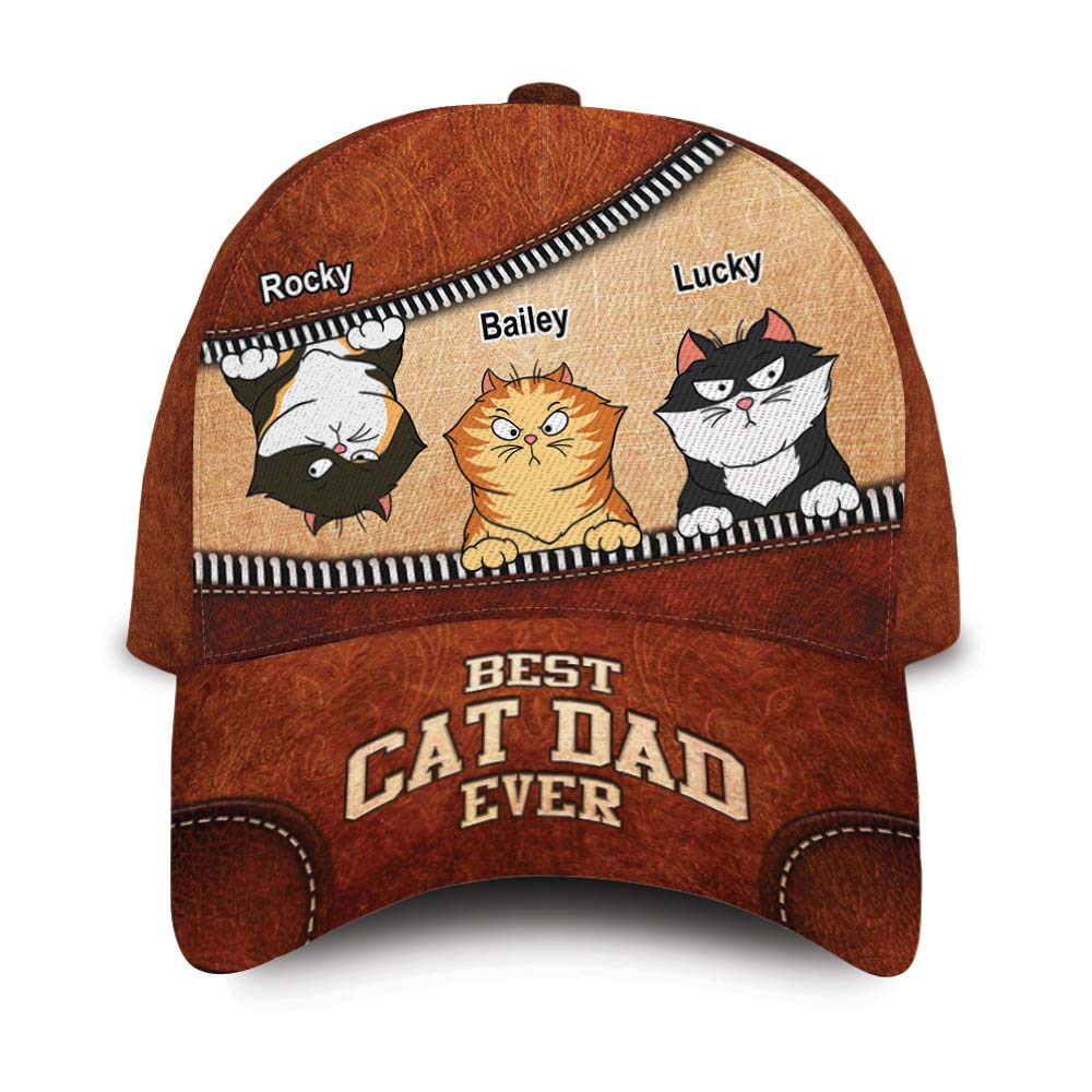 Personalized Gift for Cat Dad Custom Cap 33781 Primary Mockup